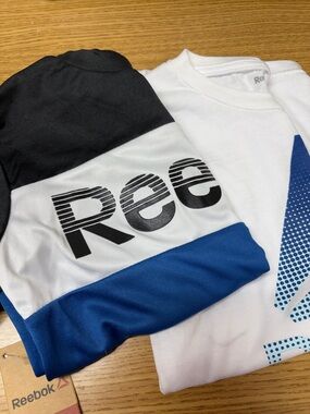 Reebok Tee Bundle with White and Blue Colorblock Accents